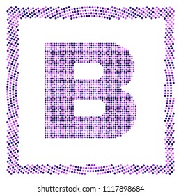 Capital letter B framed halftone vector