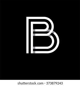 Capital letter B. Overlapping with shadows logo, monogram trendy design. 