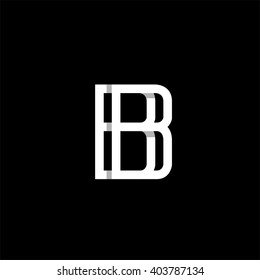 Capital letter B. Overlapping with shadows logo, monogram trendy design.