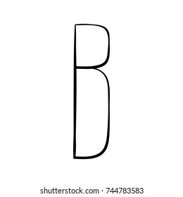 Capital letter B painted by brush isolated on white background