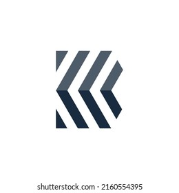 Capital letter B. of white intertwined strip on black background. Templates for emblems, logos and monograms.