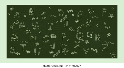 Capital Letter Background from A to Z. Background with an Education theme.