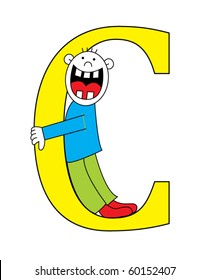 Capital letter C with a child
