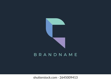 Capital letter C tech logo design vector template.