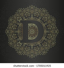 The capital letter D of the alphabet as a monogram.