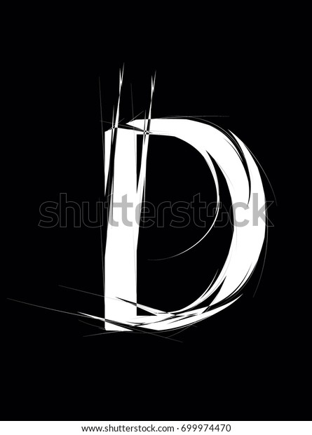 Capital Letter D Large Letter Bristly Stock Vector Royalty Free 