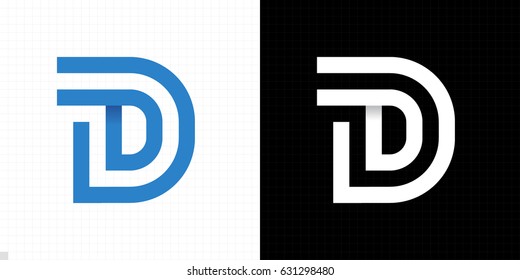 Capital letter D. Letter D logo icon design template elements