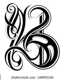 B Alphabet Tattoo Images Stock Photos Vectors Shutterstock
