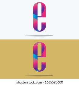 Capital letter E. Modern set for monograms, logos, emblems, initials.