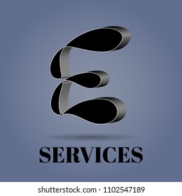 Capital letter E stylized logo symbol