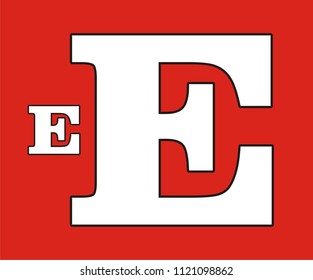 CAPITAL LETTER E VECTOR ICON 