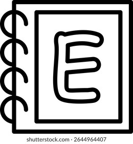 Capital Letter E Vector Icon
