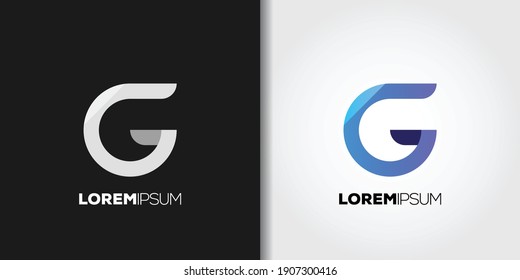 capital letter g logo set idea template vector