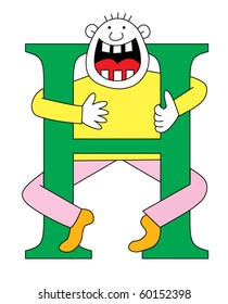 Capital letter H with a child