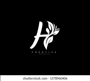 Capital Letter H Monogram Flourishes Logotype