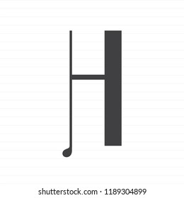 Capital letter H symbol illustration