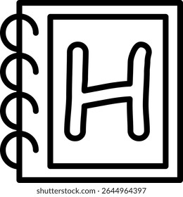 Capital Letter H Vector Icon