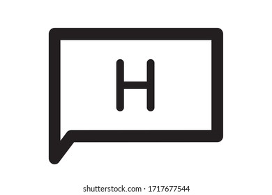 Capital letter H vector image