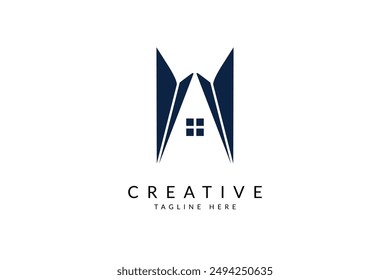 Capital letter A with home logo and icon design. Real estate  logo
