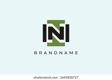 Capital letter INI logo design vector template.