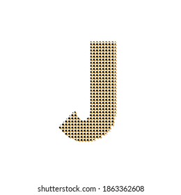 Capital letter J bold with dotted texture for fancy and fancy party, editable vector