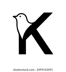 Capital Letter K with Bird