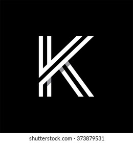 Capital letter K. Overlapping with shadows logo, monogram trendy design. 