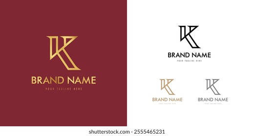 Capital letter K symbol. Minimal monogram. Logo design template for boutique, spa and  wellness or real estate business.