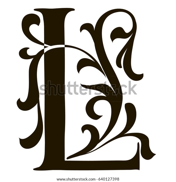 capital letter l large letter illuminated stock vector royalty free 640127398