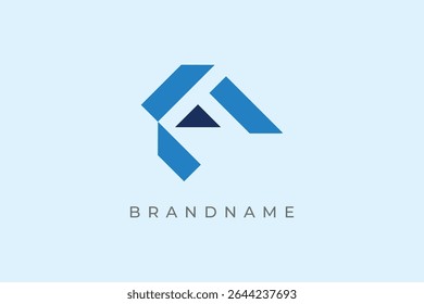 Capital letter A logo design vector template. Letter A blue icon.