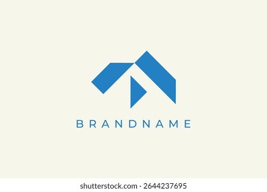 Capital letter A logo design vector template. Letter A blue icon.