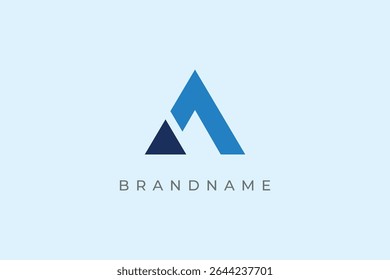 Capital letter A logo design vector template. Letter A blue icon.