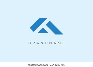 Capital letter A logo design vector template. Letter A blue icon.