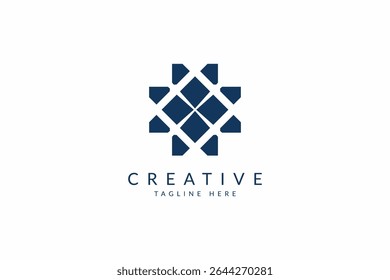 Capital letter M abstract logo design vector template. Square Abstract Logo Vector Graphic Element