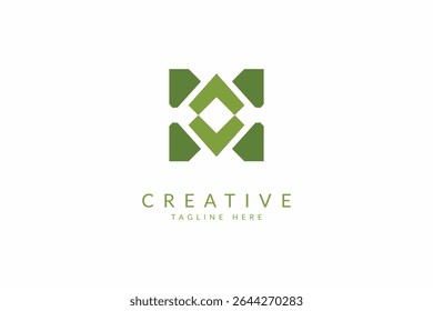 Capital letter M abstract logo design vector template. Square Abstract Logo Vector Graphic Element
