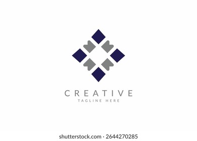 Capital letter M abstract logo design vector template. Square Abstract Logo Vector Graphic Element
