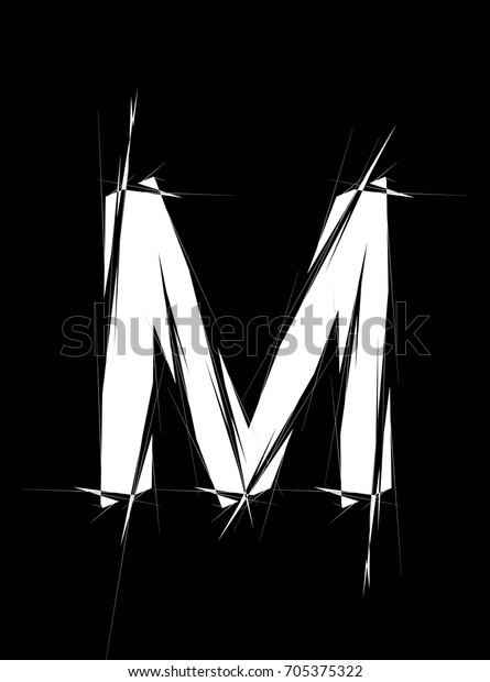 Capital Letter M Large Letter Bristly Stock Vector Royalty Free 