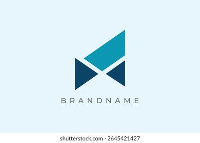 Capital letter M with play button logo design vector template.