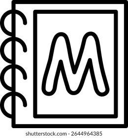 Capital Letter M Vector Icon