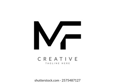 Capital letter MF logo design vector.