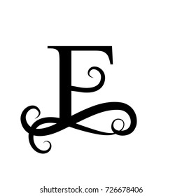 Capital Letter for Monogram or Logo. Beautiful letter. Black vector letter E. Design modern element logotype.