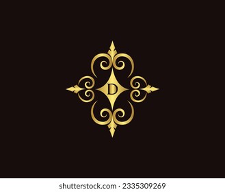 Capital Letter for Monograms and Logos. Beautiful Filigree Font. Vintage, floral Monograms and beautiful filigree font. Art Deco, Nouveau, Modern style. 