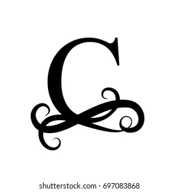 Capital Letter for Monograms and Logos. Beautiful letter. Black vector letter C. Design modern element logotype.