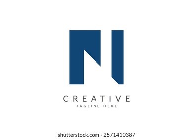 Capital letter N logo design vector illustration.