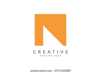 Capital letter N logo design vector illustration.