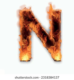 capital letter N in on fire