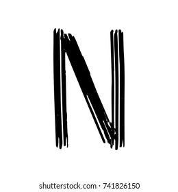 Capital Letter N Painted By Brush Stock Vector (Royalty Free) 741826150 ...