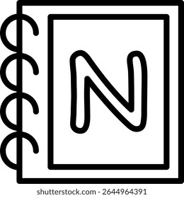 Capital Letter N Vector Icon