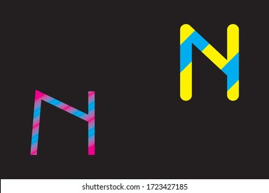 Capital letter N vector image