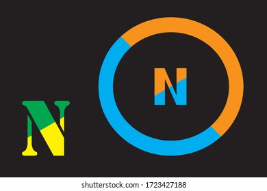 Capital letter N vector image